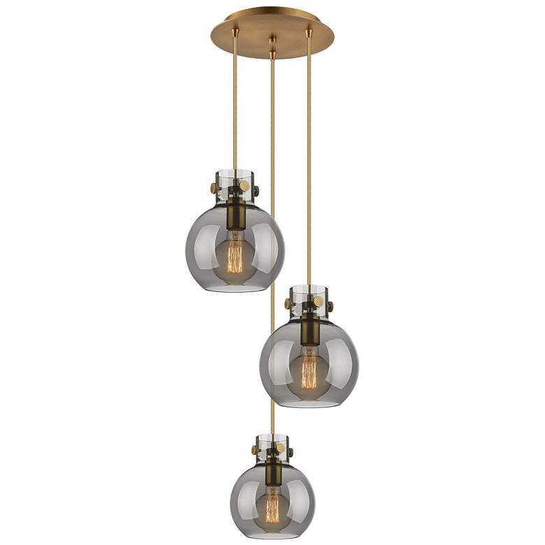 Image 1 Newton Cone 18.63"W 6 Light Matte Black Multi Pendant w/ Light Smoke S