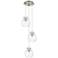 Newton Cone 18.63"W 6 Light Polished Nickel Multi Pendant w/ Seedy Sha
