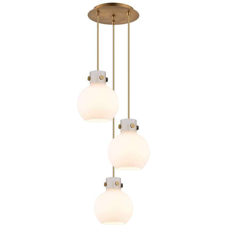 Image 1 Newton Cone 18.63"W 6 Light Polished Nickel Multi Pendant w/ Smoke Sha