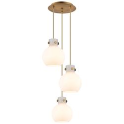 Newton Cone 18.63"W 6 Light Polished Nickel Multi Pendant w/ Smoke Sha