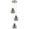 Newton Cone 18.63"W 6 Light Polished Nickel Multi Pendant w/ White Sha