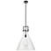 Newton Cone 18" Wide Black Clear Glass Pendant Light