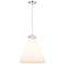 Newton Cone 18" Wide Cord Hung Polished Nickel Pendant With White Shad