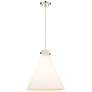 Newton Cone 18" Wide Cord Hung Polished Nickel Pendant With White Shad
