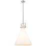 Newton Cone 18" Wide Stem Hung Polished Nickel Pendant With White Shad