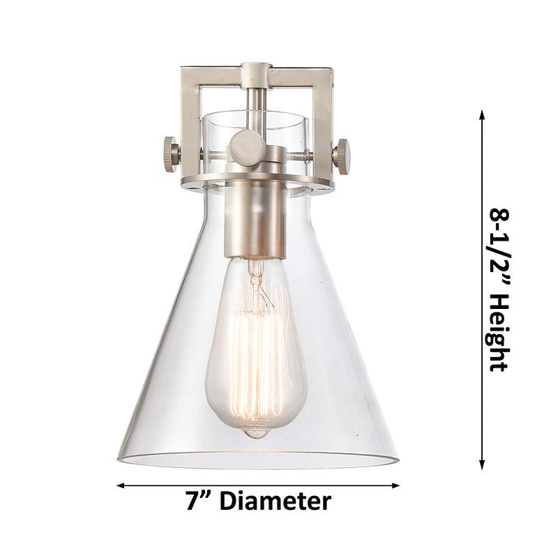 Image 4 Newton Cone 18"W 3-Light Black Ceiling Light w/ Smoke Glass more views