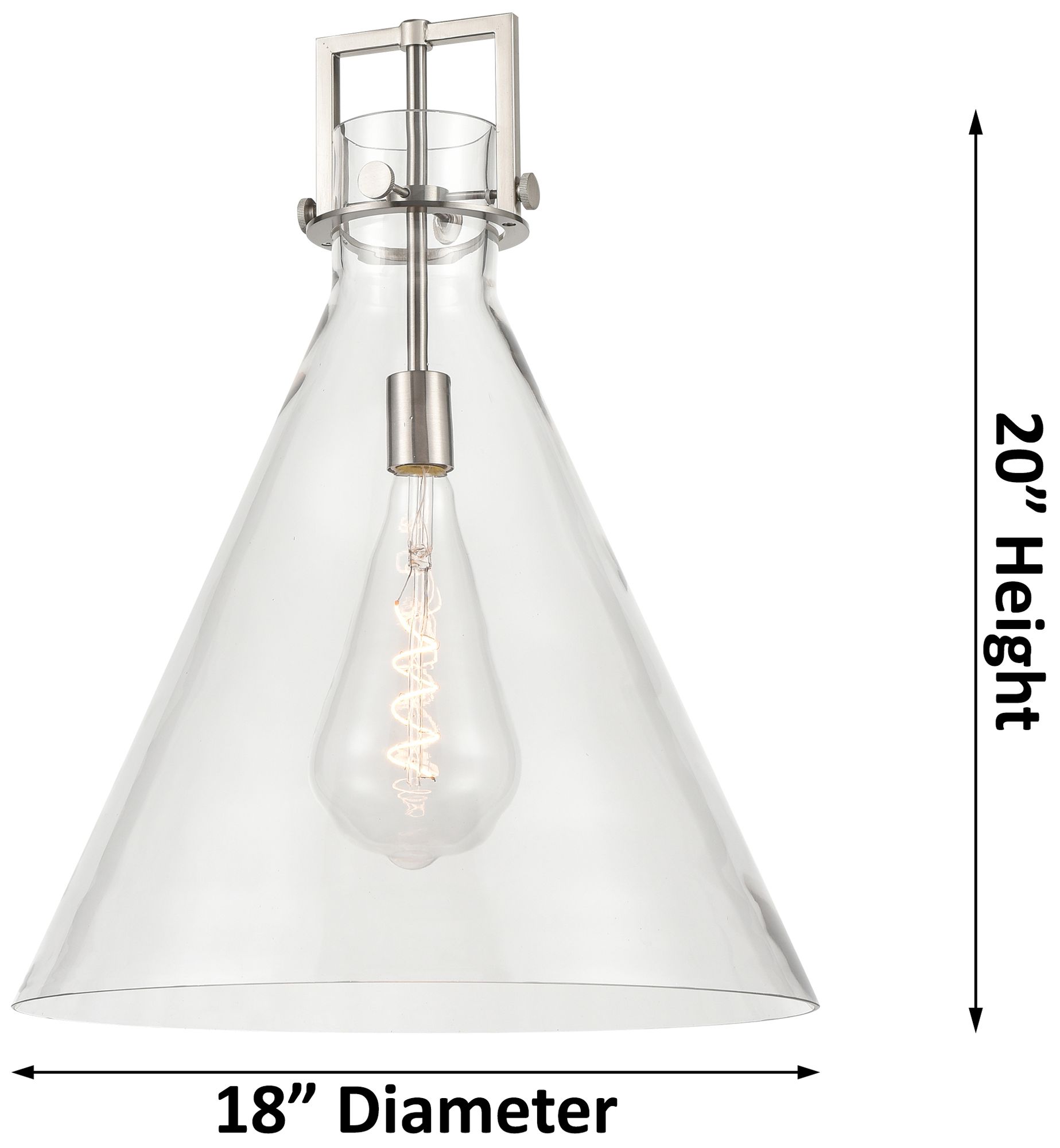 Image 2 Newton Cone 18"W Champagne Bronze Stem Arched Pendant With Seedy Shade more views