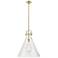 Newton Cone 18"W Champagne Bronze Stem Arched Pendant With Clear Shade