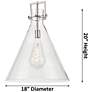 2_Newton Cone 18"W Champagne Bronze Stem Arched Pendant With Clear Shade more views