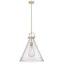 1_Newton Cone 18"W Champagne Bronze Stem Arched Pendant With Seedy Shade