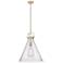 Newton Cone 18"W Champagne Bronze Stem Arched Pendant With Seedy Shade
