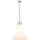 Newton Cone 18"W Champagne Bronze Stem Arched Pendant With White Shade