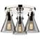 Newton Cone 19.6" Wide 3 Light Polished Nickel Flush Mount with Smoke