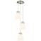 Newton Cone 22.13"W 9 Light Brushed Nickel Multi Pendant w/ Seedy Shad
