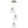 Newton Cone 22.13"W 9 Light Brushed Nickel Multi Pendant w/ Smoke Shad