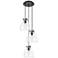 Newton Cone 22.13"W 9 Light Brushed Nickel Multi Pendant w/ White Shad