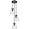 Newton Cone 22.13"W 9 Light Polished Nickel Multi Pendant w/ Clear Sha