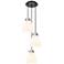 Newton Cone 22.13"W 9 Light Polished Nickel Multi Pendant w/ Smoke Sha