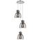 Newton Cone 22.13"W 9 Light Polished Nickel Multi Pendant w/ White Sha