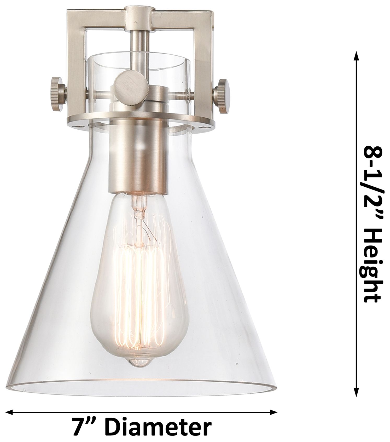 Image 5 Newton Cone 26"W 5 Light Matte Black Stem Hung Chandelier With Clear S more views