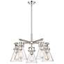 Newton Cone 26"W 5 Light Polished Nickel Stemmed Chandelier w/ Clear S