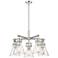 Newton Cone 26"W 5 Light Polished Nickel Stemmed Chandelier w/ Clear S