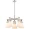 Newton Cone 26"W 5 Light Polished Nickel Stemmed Chandelier w/ White S