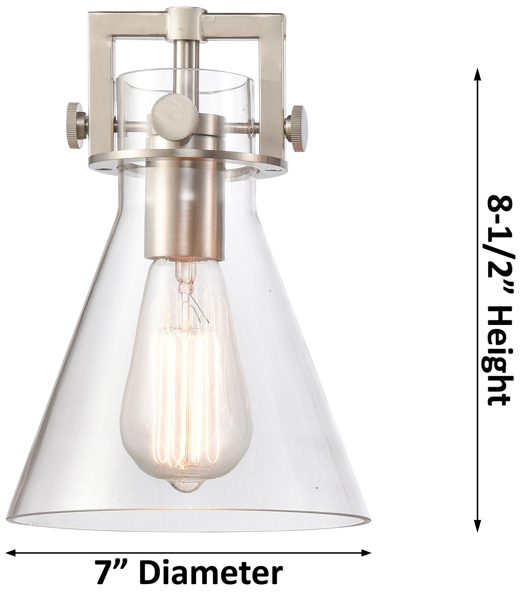 Image 2 Newton Cone 26"W 6 Light Matte Black Stem Chandelier With Clear Shade more views