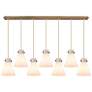 Newton Cone 27.25" Wide 12 Light Brushed Brass Multi Pendant w/ Clear 