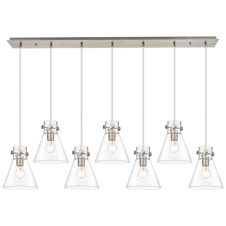 Image 1 Newton Cone 27.25" Wide 12 Light Brushed Brass Multi Pendant w/ Seedy