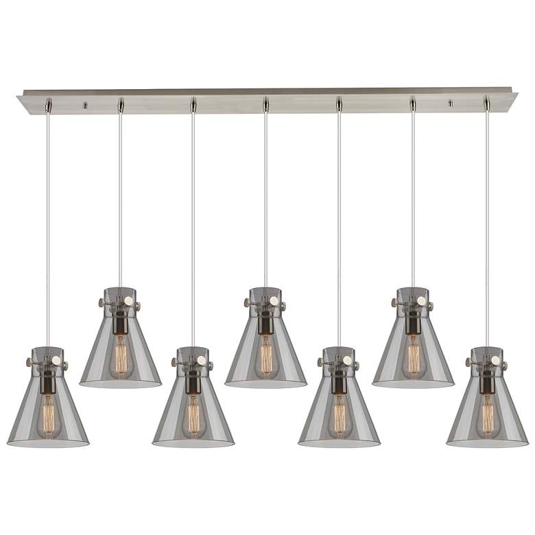 Image 1 Newton Cone 27.25" Wide 12 Light Brushed Brass Multi Pendant w/ White