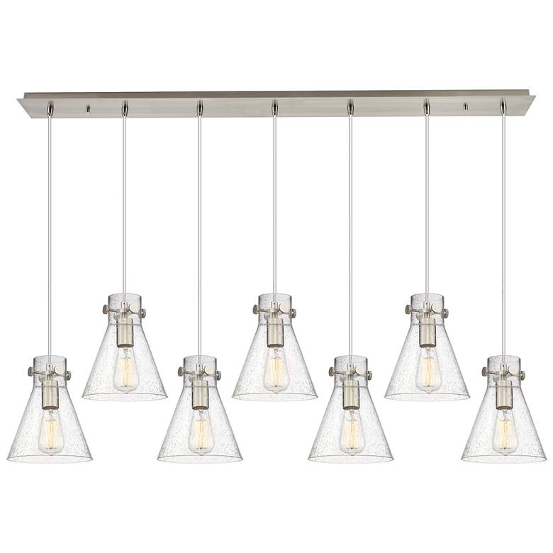 Image 1 Newton Cone 27.25" Wide 12 Light Matte Black Multi Pendant With Clear