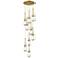 Newton Cone 27.25"W 12 Light Brushed Brass Multi Pendant w/ Smoke Shad