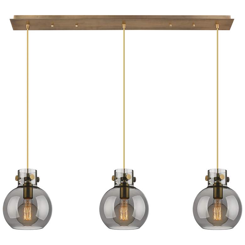 Image 1 Newton Cone 27.25"W 12 Light Polished Nickel Multi Pendant w/ White Sh