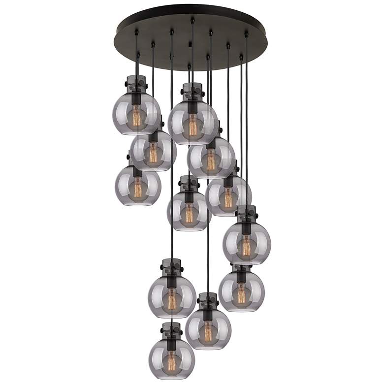 Image 1 Newton Cone 39.75" Wide 3 Light Brushed Brass Linear Pendant w/ White