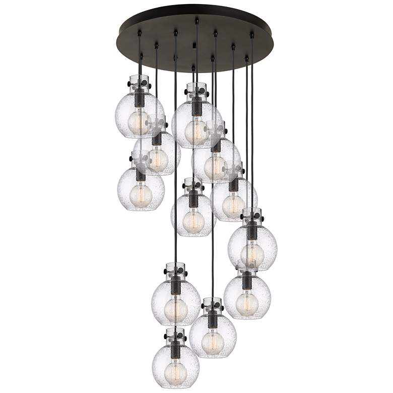Image 1 Newton Cone 39.75" Wide 3 Light Matte Black Linear Pendant With Clear