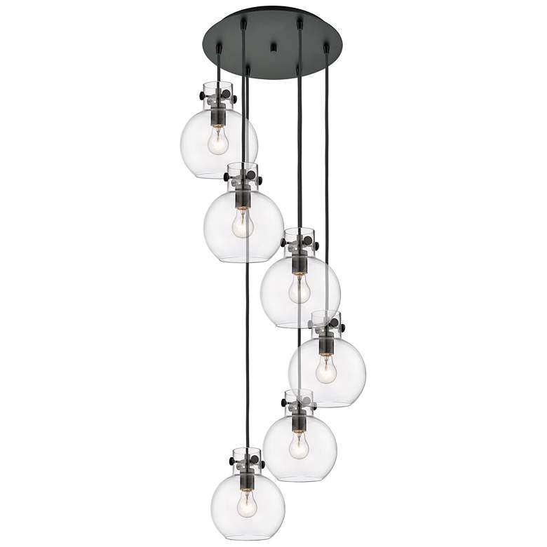 Image 1 Newton Cone 39.75"W 3 Light Brushed Nickel Linear Pendant w/ White Sha