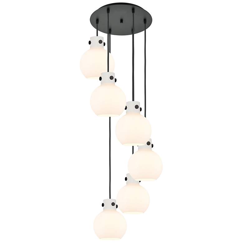 Image 1 Newton Cone 39.75"W 3 Light Polished Nickel Linear Pendant w/ Smoke Sh