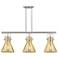 Newton Cone 42"W 3-Lt Satin Nickel Stem Island-Lt w/ Mercury Shade