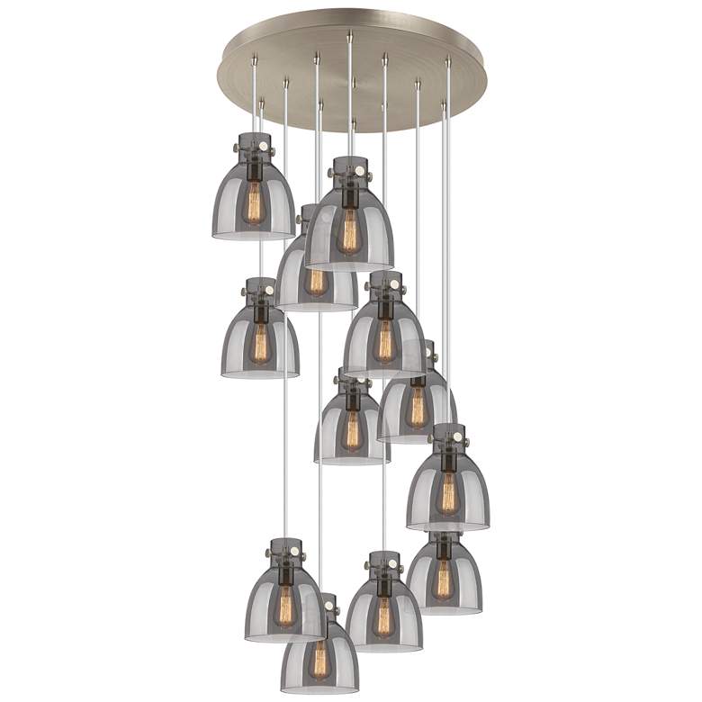 Image 1 Newton Cone 51.75" Wide 4 Light Brushed Brass Linear Pendant w/ White