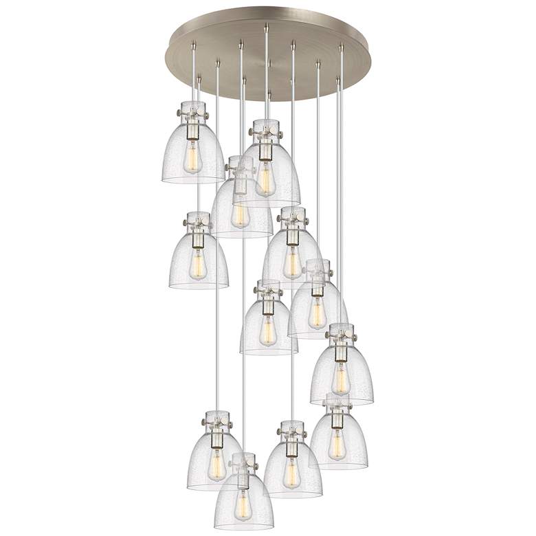 Image 1 Newton Cone 51.75" Wide 4 Light Matte Black Linear Pendant With Clear