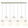 Newton Cone 51.75" Wide 7 Light Brushed Brass Linear Pendant w/ Clear