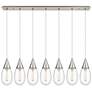 Newton Cone 51.75" Wide 7 Light Matte Black Linear Pendant With Clear