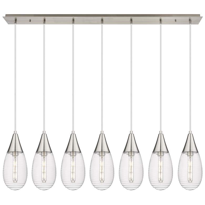 Image 1 Newton Cone 51.75" Wide 7 Light Matte Black Linear Pendant With Seedy