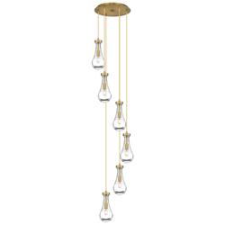Newton Cone 51.75"W 4 Light Polished Nickel Linear Pendant w/ Seedy Sh