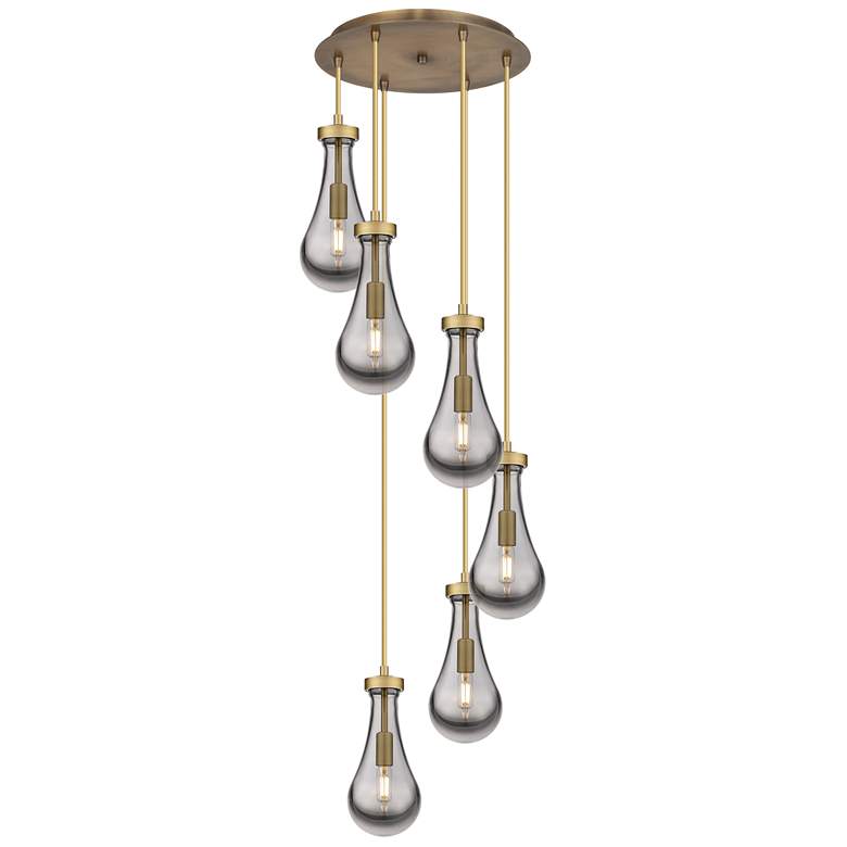 Image 1 Newton Cone 51.75"W 4 Light Polished Nickel Linear Pendant w/ White Sh