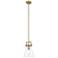 Newton Cone 8" LED Mini Pendant - Brushed Brass - Clear Shade