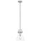 Newton Cone 8" LED Mini Pendant - Brushed Satin Nickel - Clear