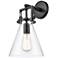 Newton Cone 8" LED Sconce - Matte Black Finish - Clear Shade