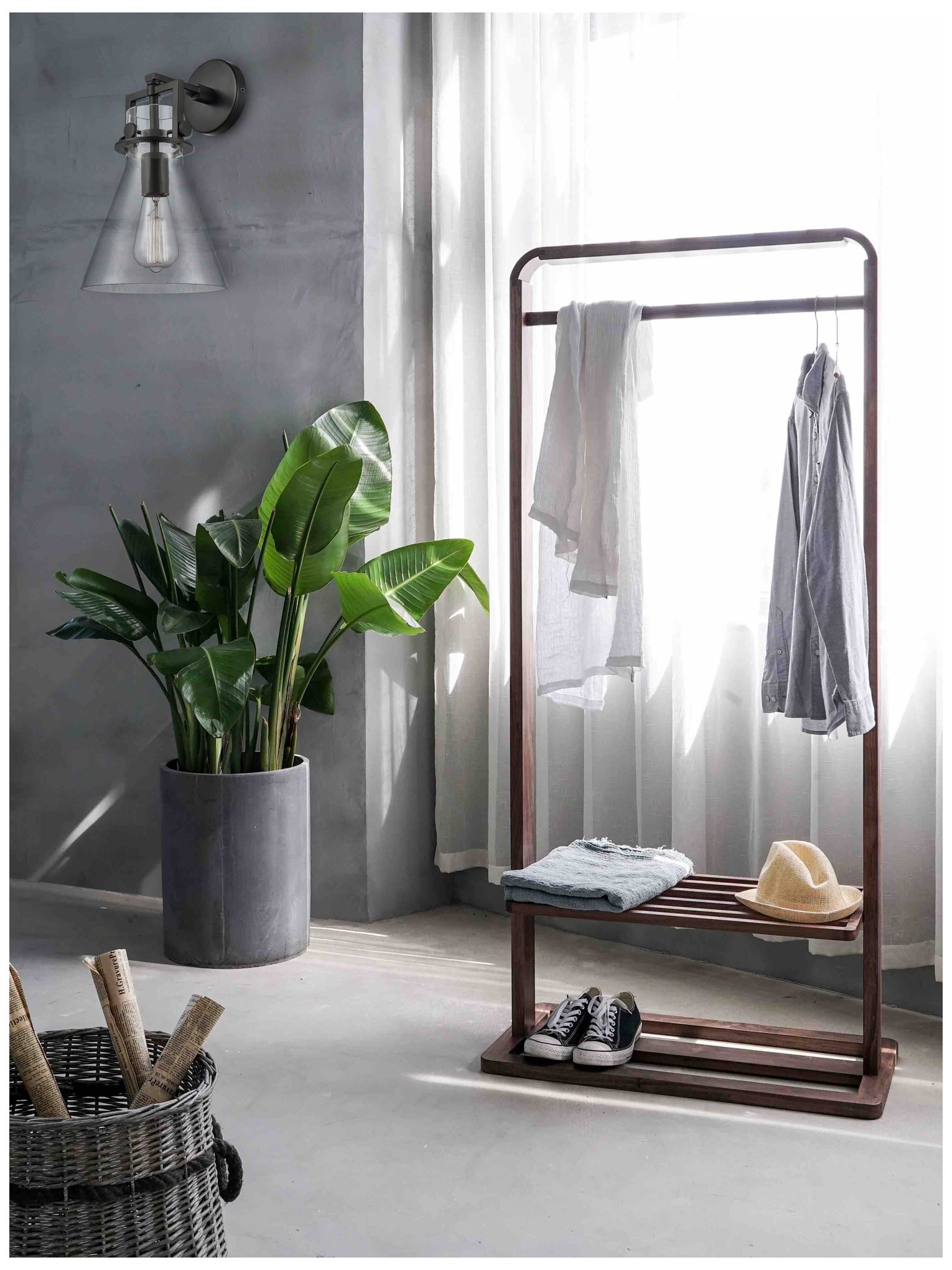 Thumbnail2 of Newton Cone 8" LED Sconce - Matte Black Finish - Clear Shade more views